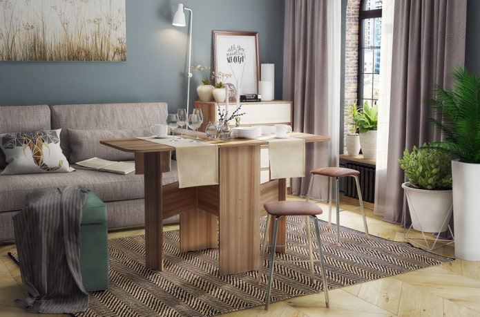 book-style model in the living room interior