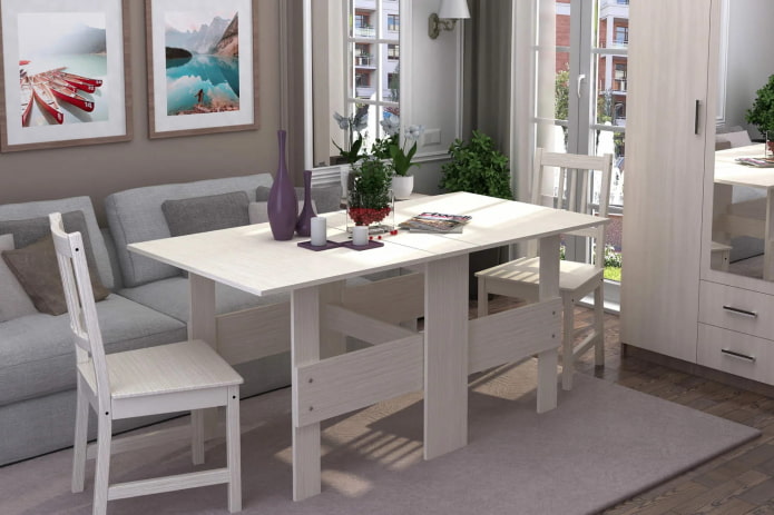 book-style model in the living room interior