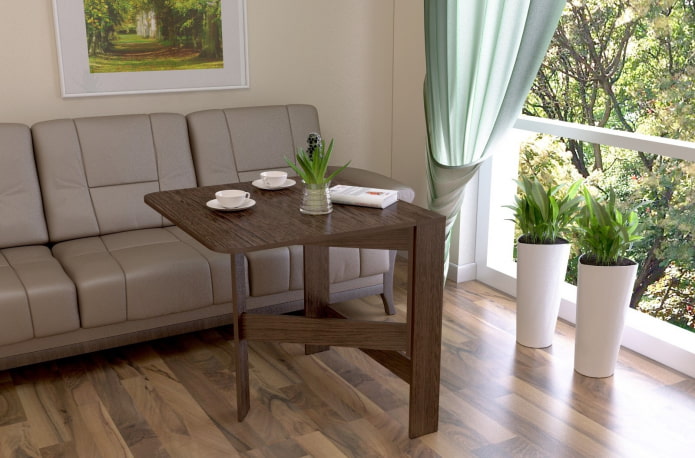 book-style model in the living room interior
