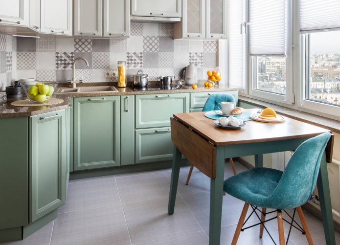 book-style table in the kitchen interior