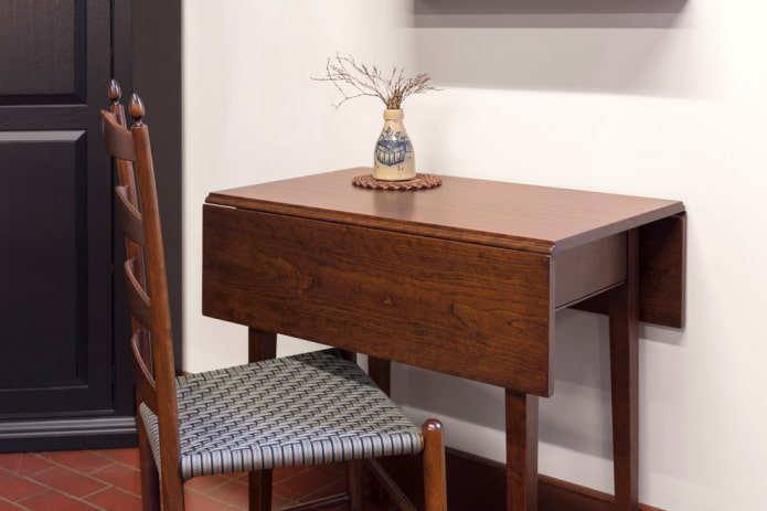 brown folding table
