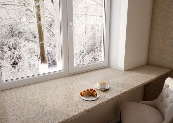 window sill turning into a stone table