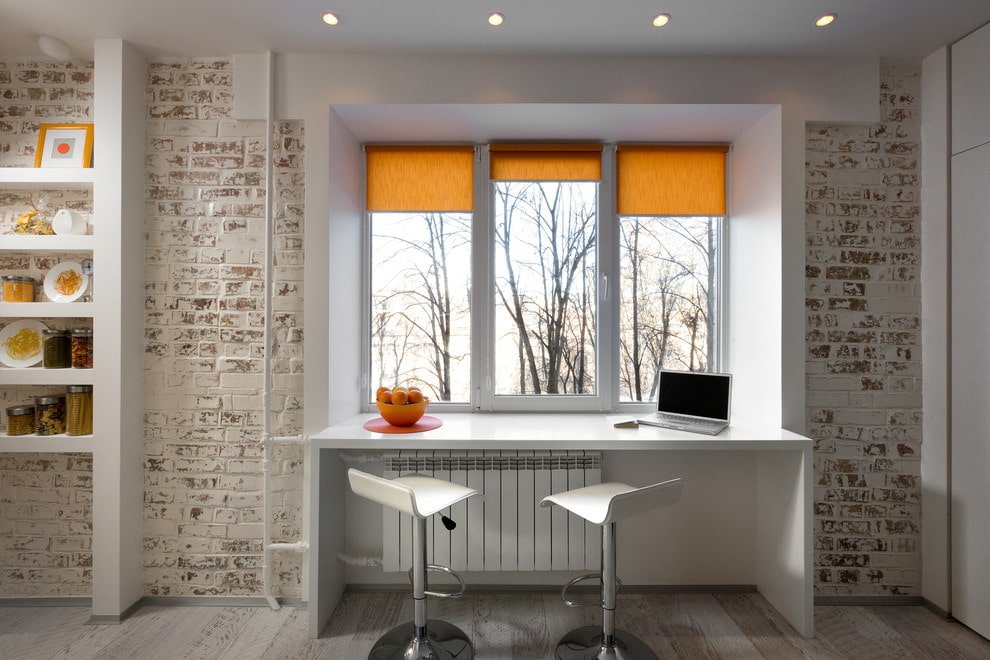 Window sill table: types, materials, design ideas, shapes, photos in the interior