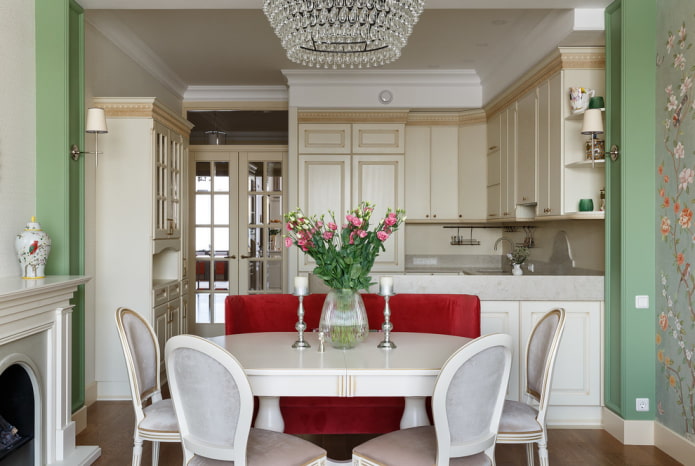 White transforming table