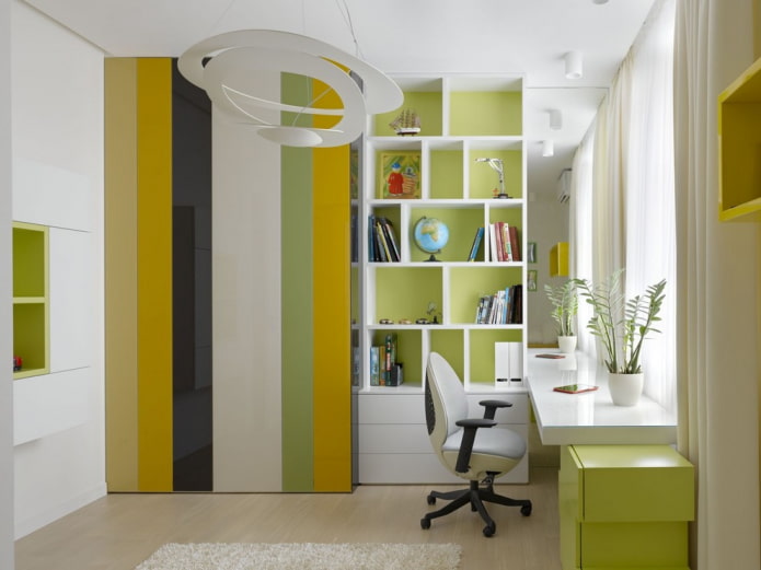 white tabletop in a boy's room