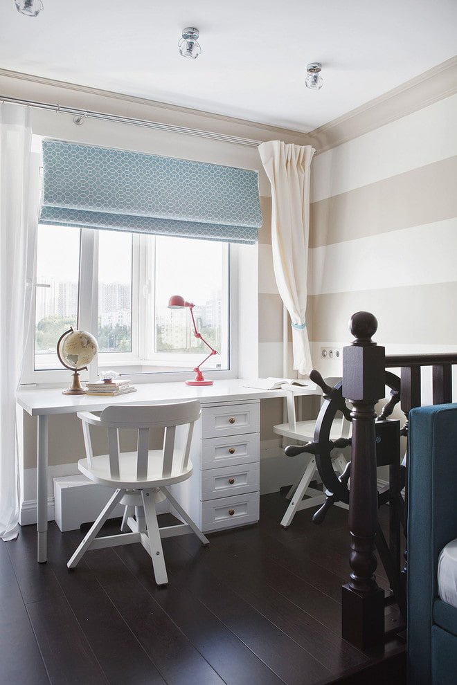 white table for studying in the children's room