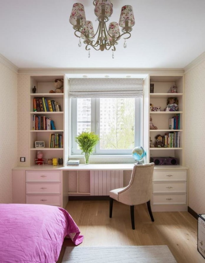 table in a girl's nursery