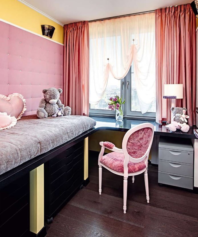table in a girl's nursery