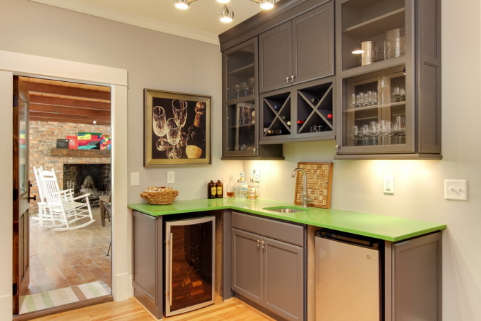 Bright green countertop
