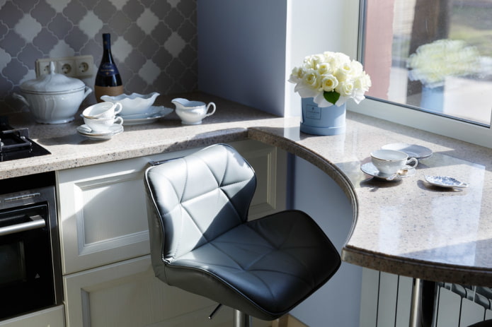 countertop of an unusual shape