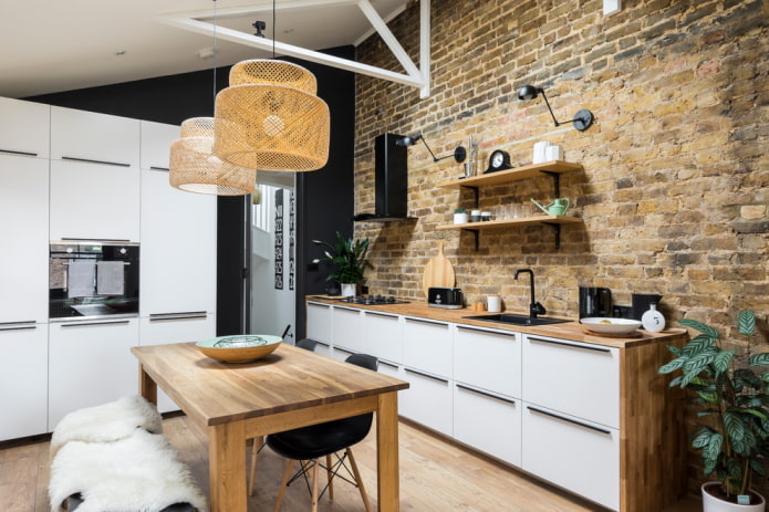 wooden table with chairs