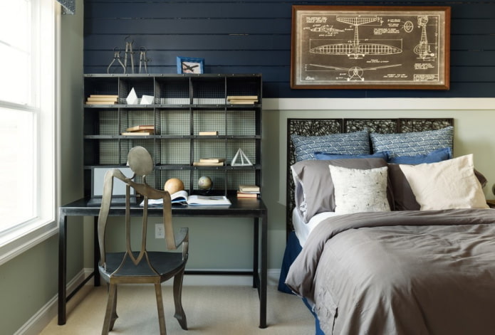 writing desk in a loft style interior