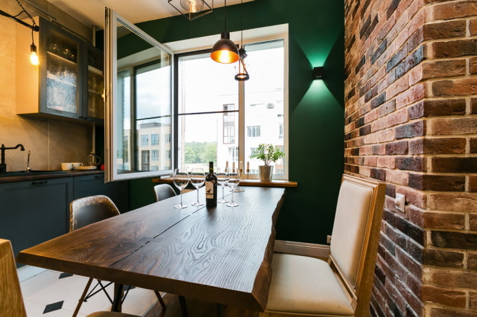green walls in the kitchen