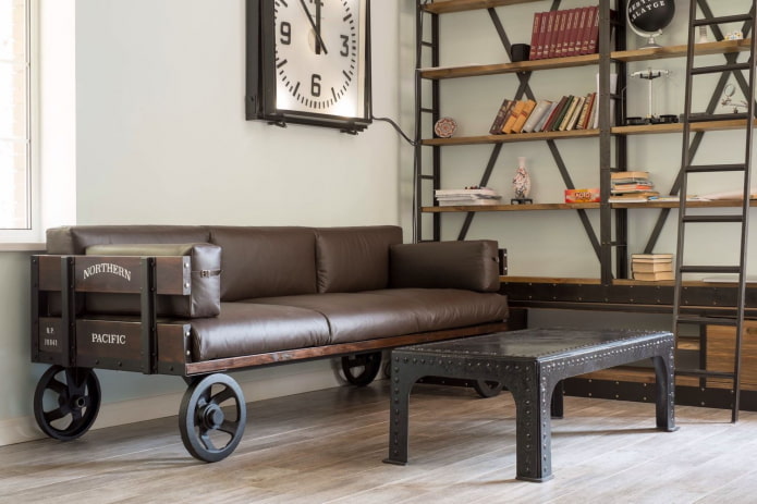 forged table in the loft style interior
