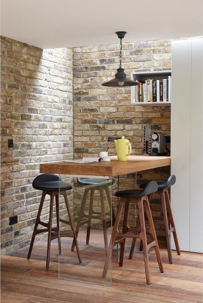 combined table in the interior in the loft style