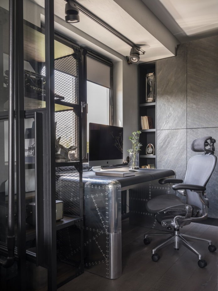 computer desk in a loft style interior
