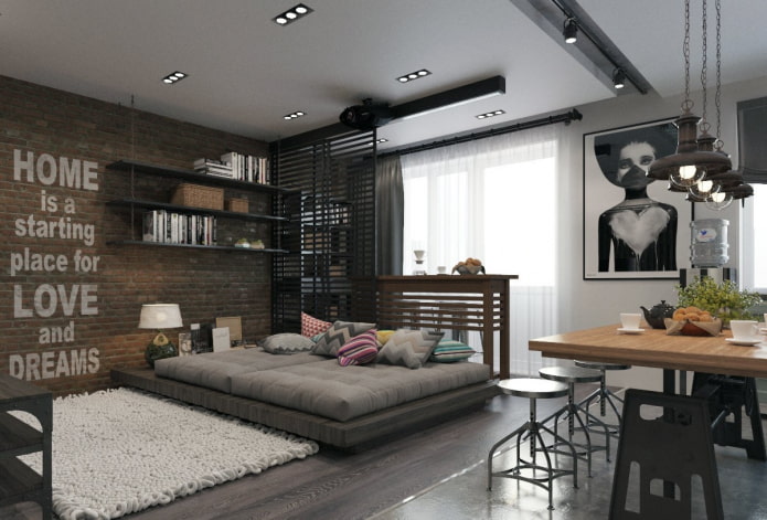 studio design in industrial style