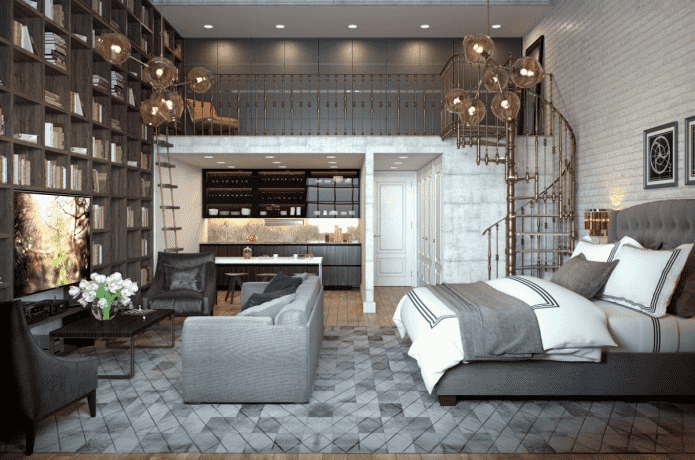 furniture in a studio in an industrial style