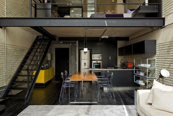 furniture in a studio in an industrial style
