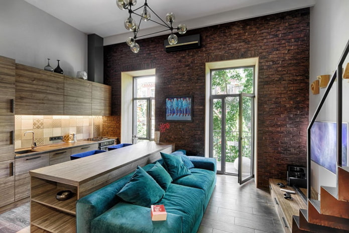 studio decoration in industrial style