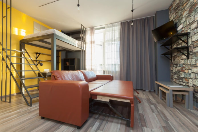 furniture in a studio in industrial style