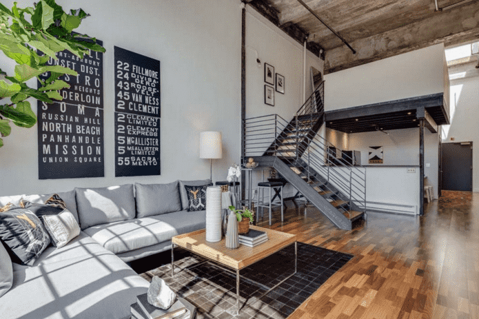 studio decoration in industrial style