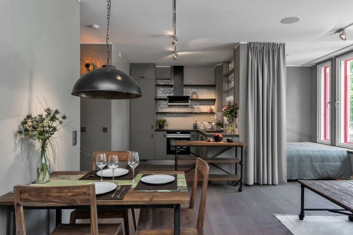 furniture in a studio in an industrial style