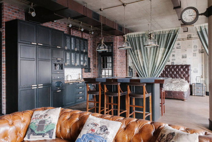 studio design in industrial style