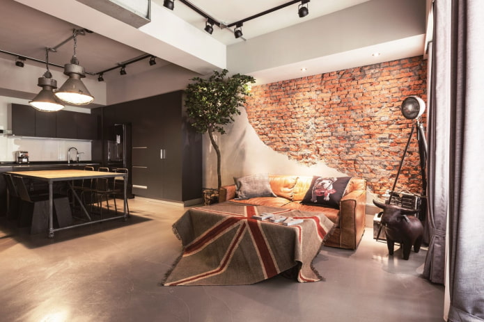 furniture in the studio in industrial style