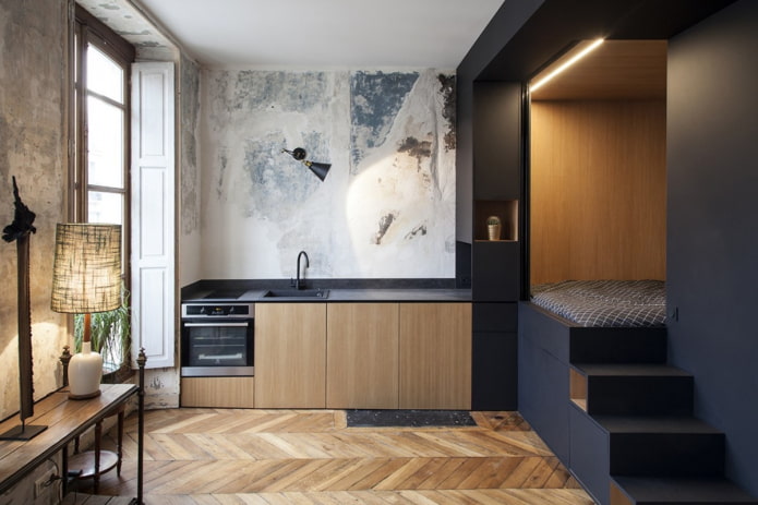furniture in the studio in industrial style