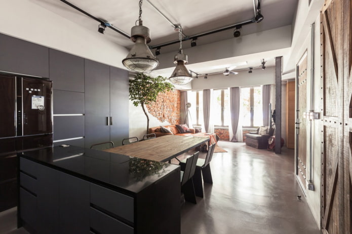 studio interior in industrial style