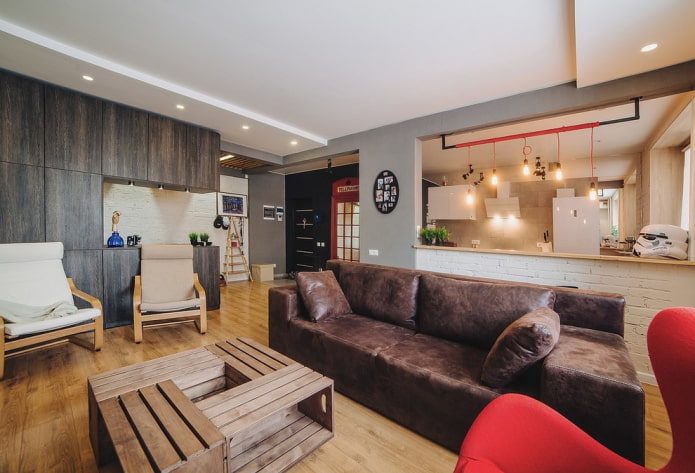 studio decoration in loft style