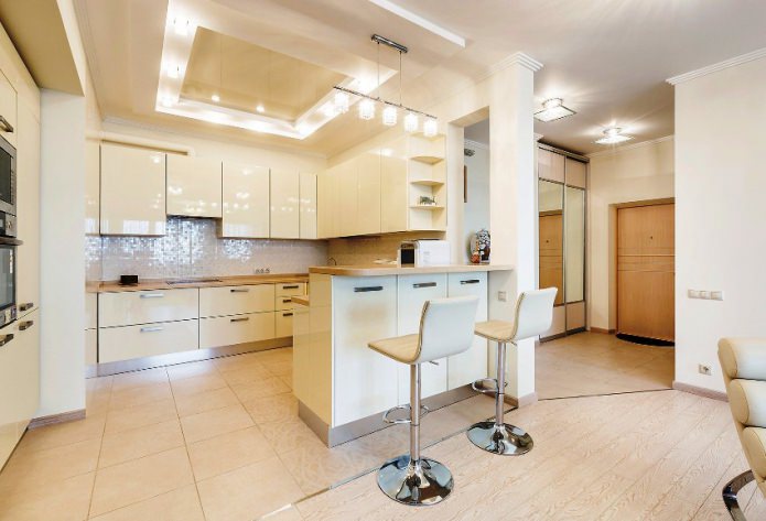 bar counter in the kitchen interior