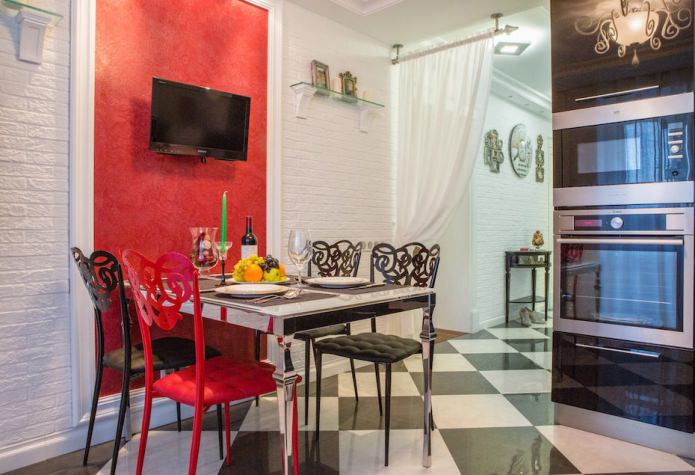Chairs in the kitchen interior