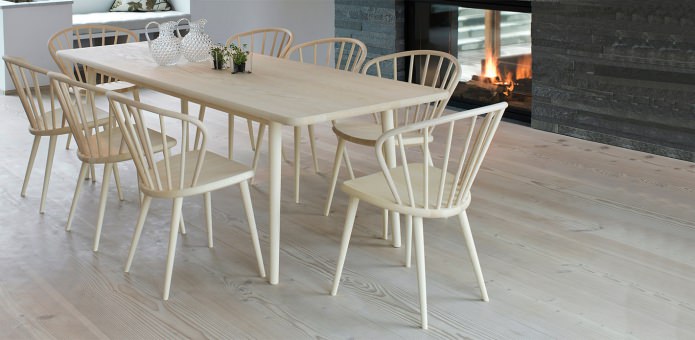 Wooden chairs in the interior