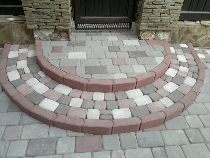 porch made of colorful paving slabs