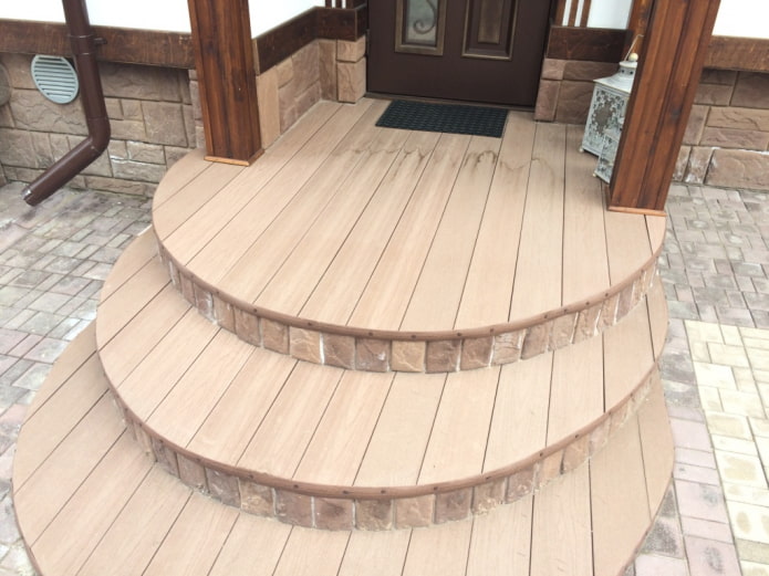 porch made of WPC and stone