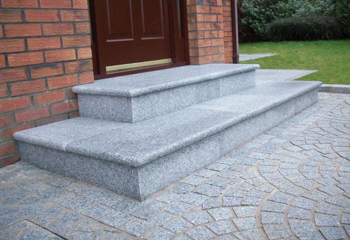 gray granite porch