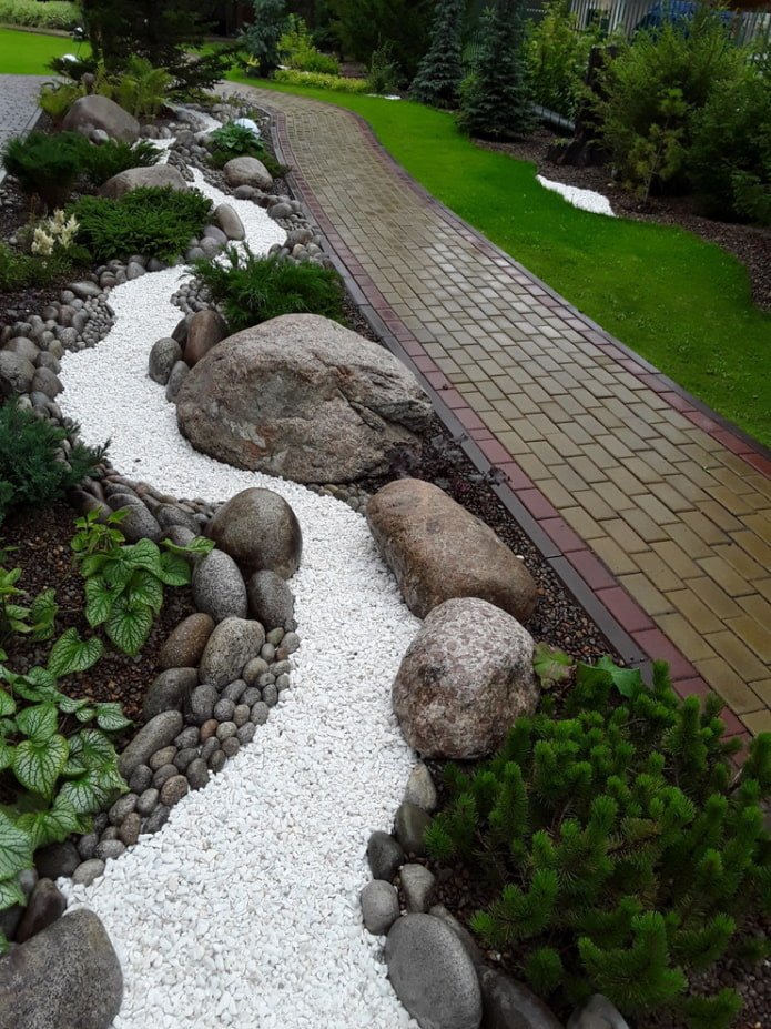 white dry stream
