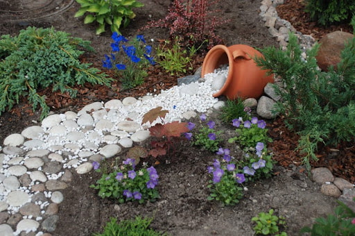 stream with a jug at the dacha