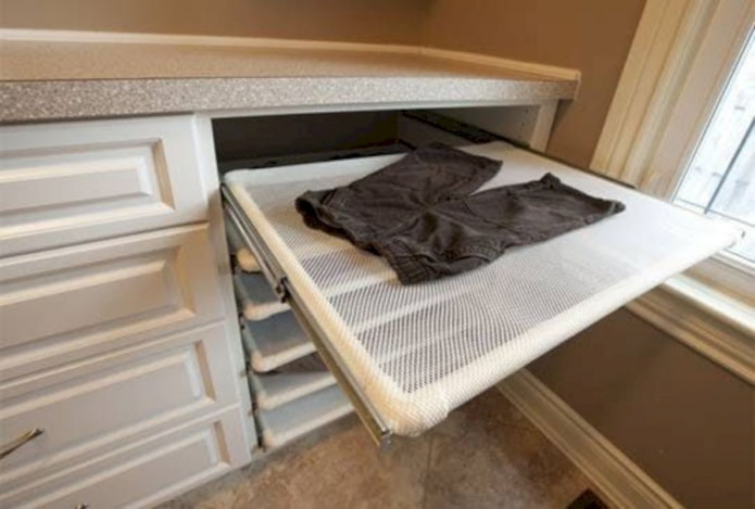 drying in a chest of drawers