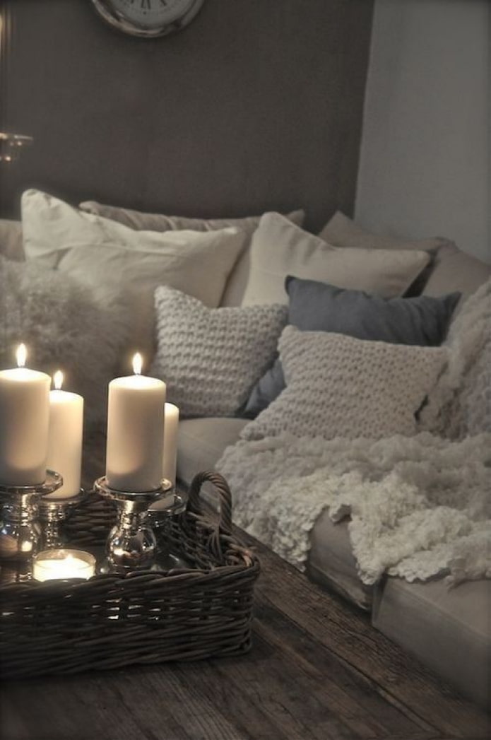 Candles in a basket