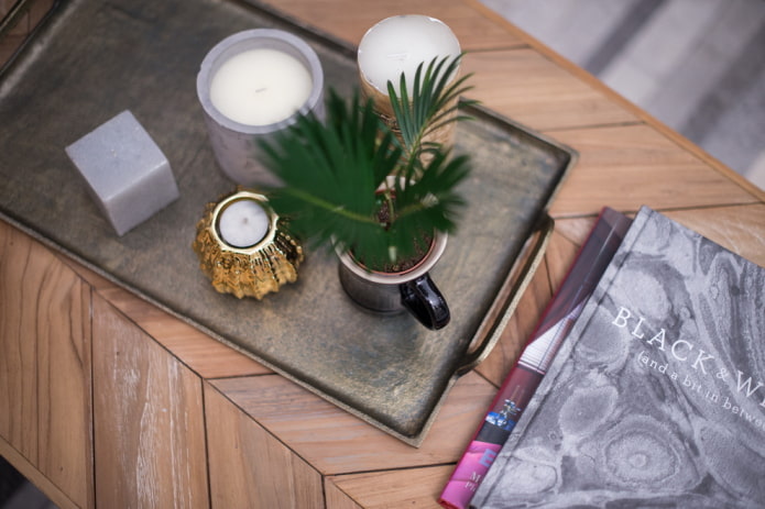 Candles on a tray
