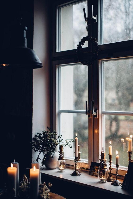 Reflection of candles