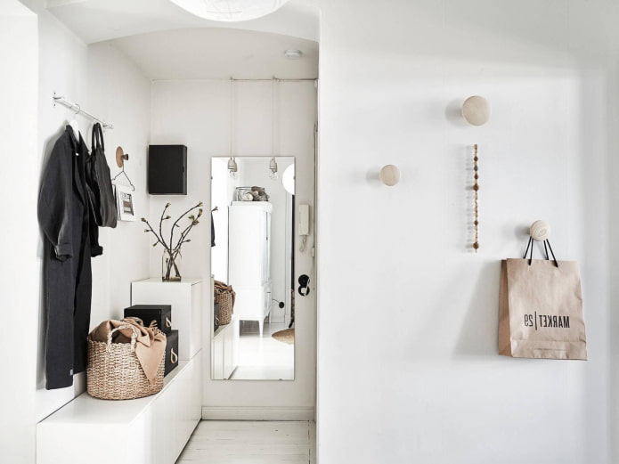 white walls in the hallway
