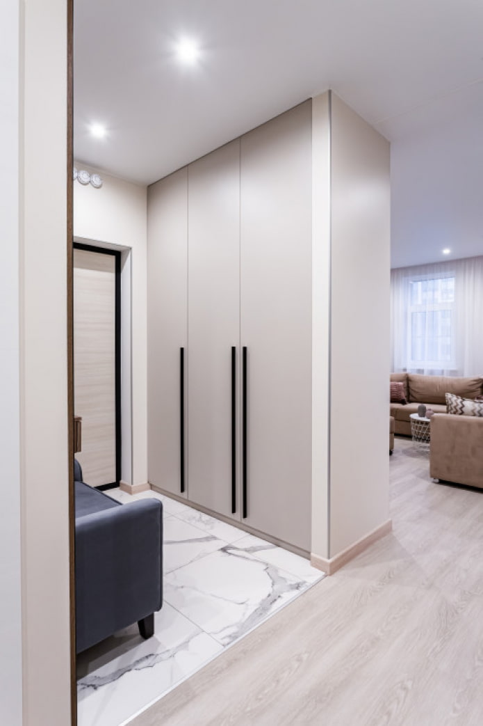 built-in furniture in the hallway