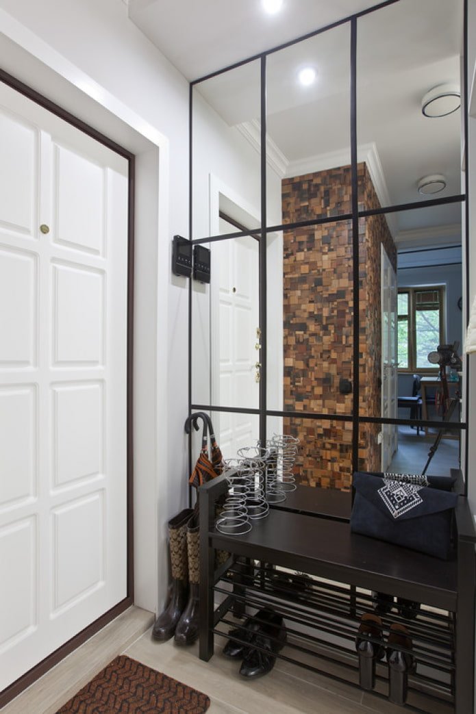 mirror wall in the hallway