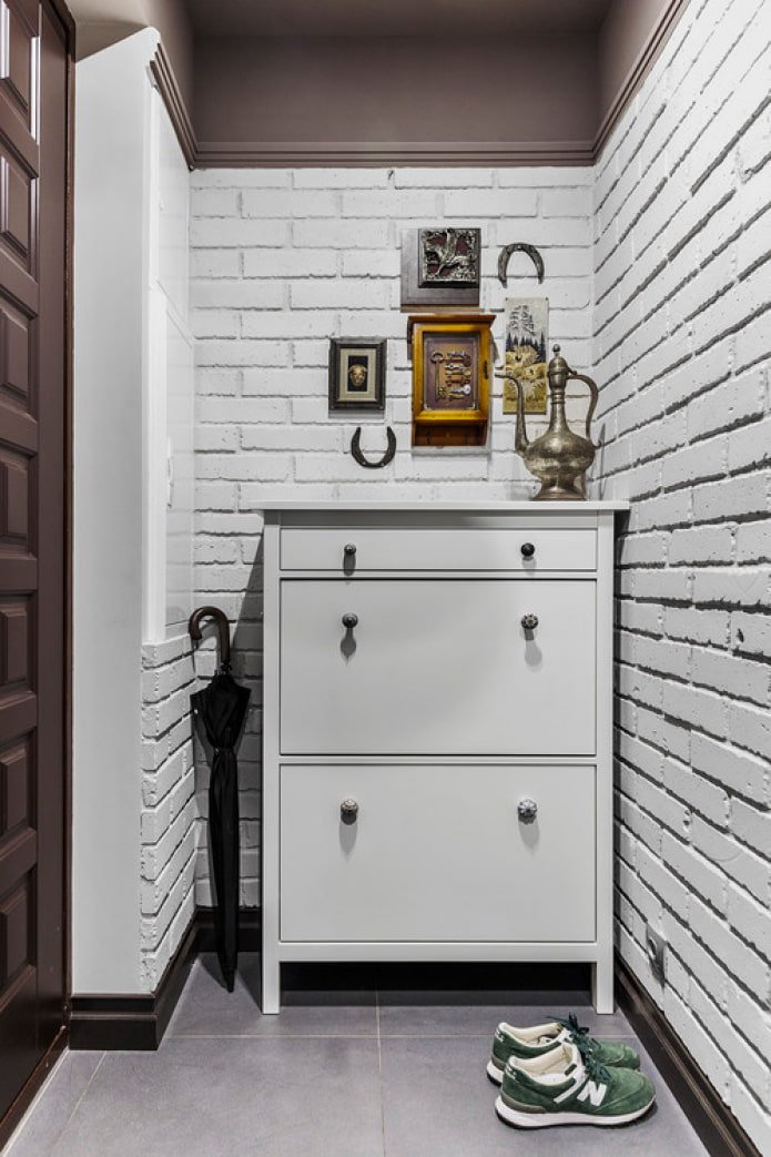 brick wall in the hallway
