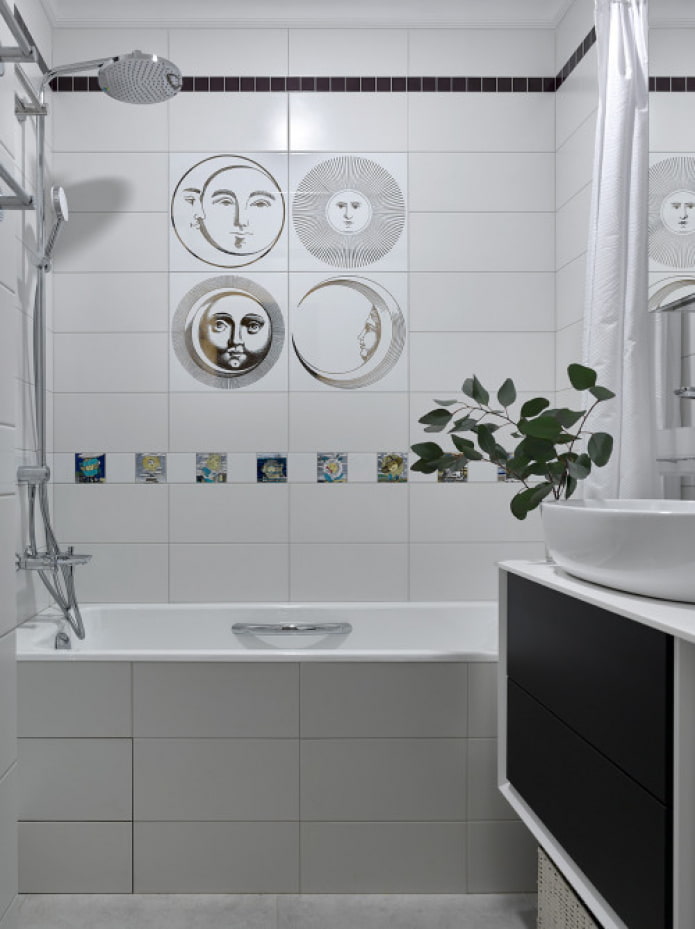 bright tile decor in the bathroom