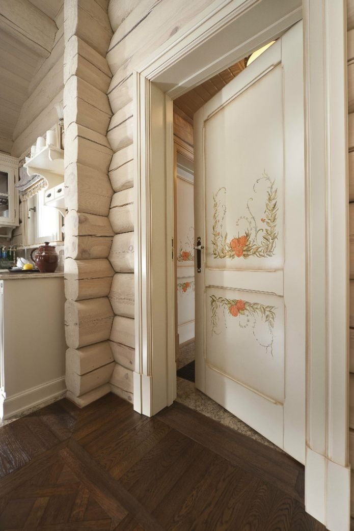 light-colored doors with designs in the interior